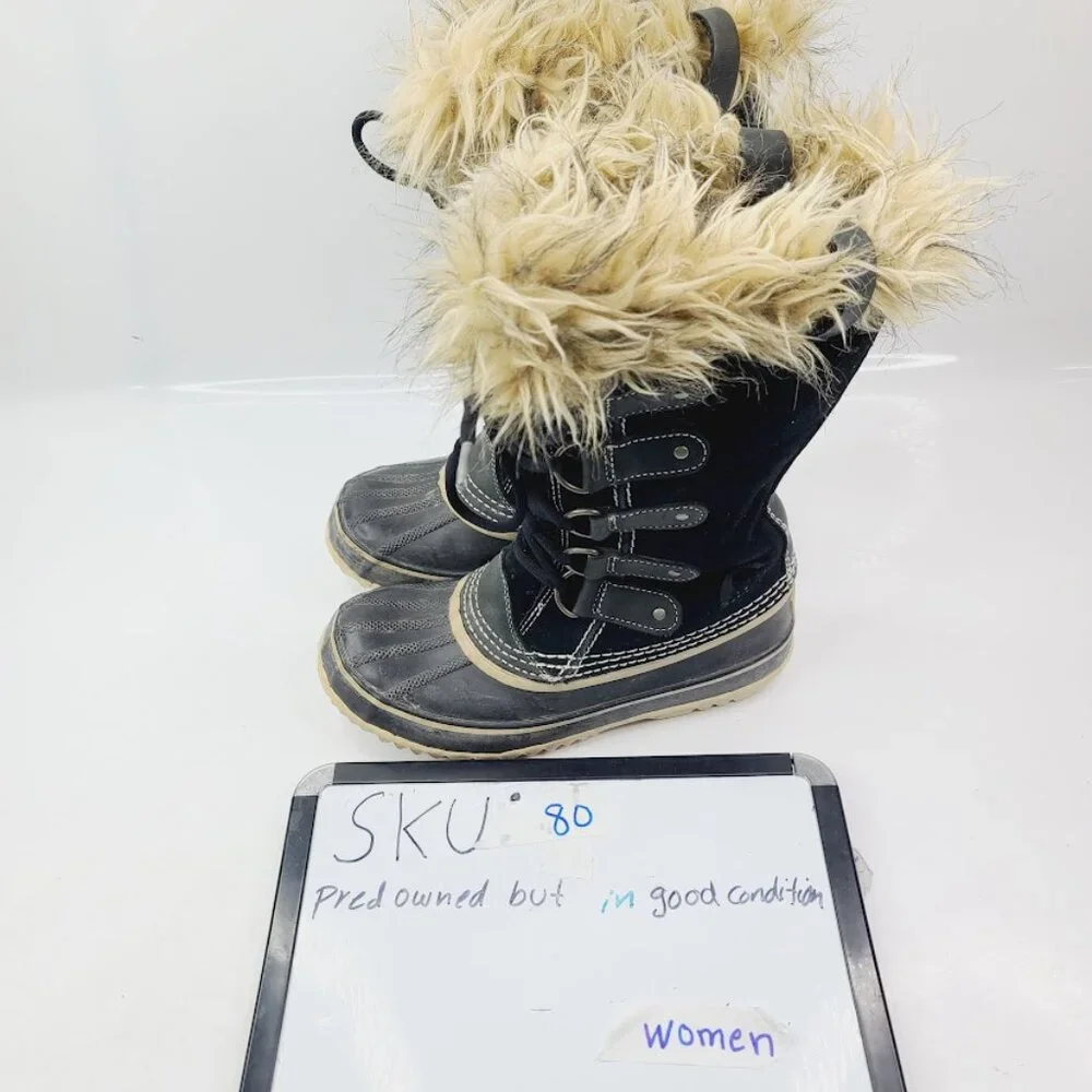 Sorel Women's Black Joan Of‎ Arctic NL2332-920 Mid-Calf Winter Snow Boots Size 6